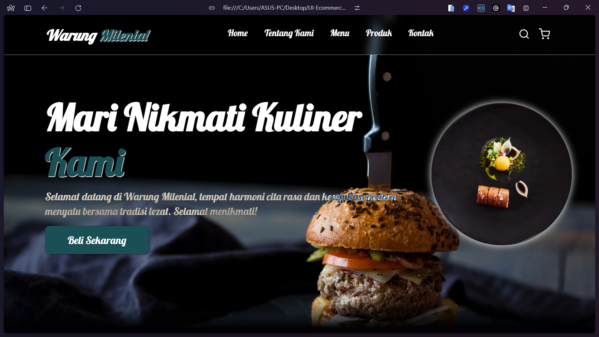 Restaurant Warung Milenial | front-end